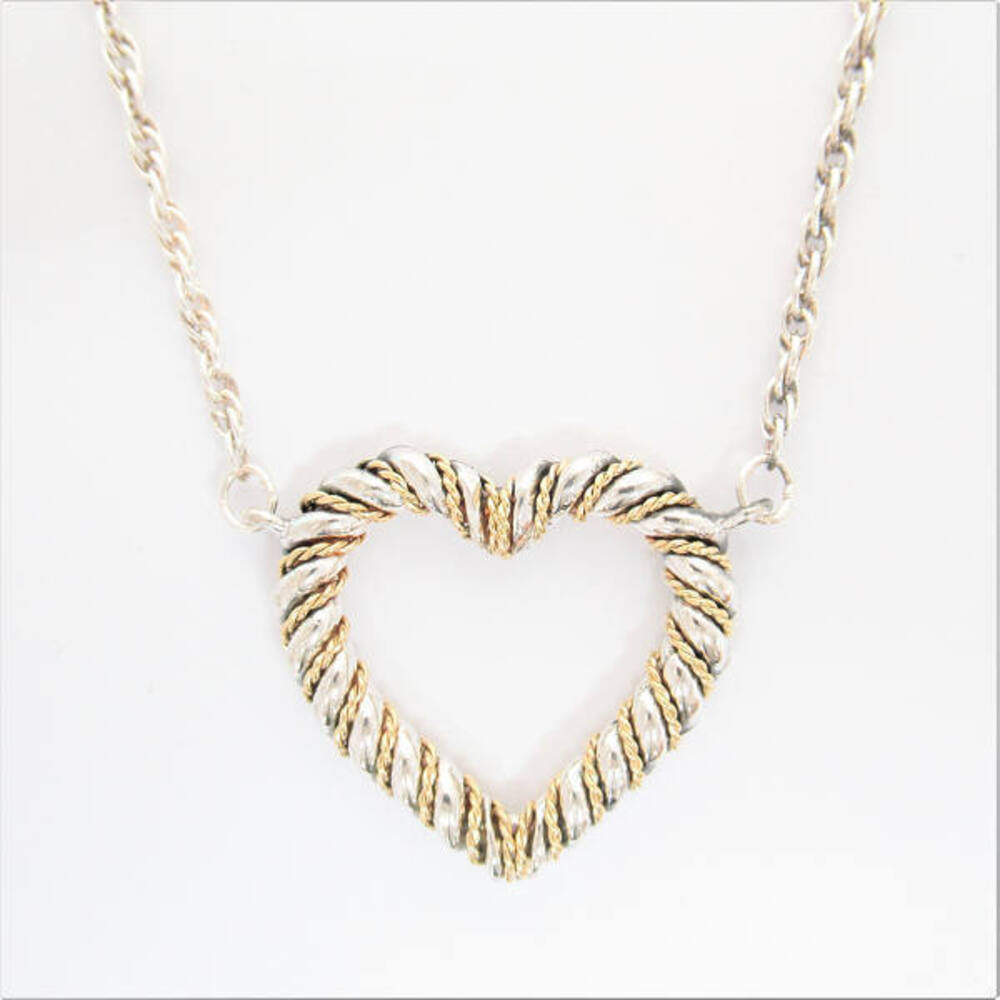 Tiffany CoTiffanyTwisted Heart Sterling SilverGoldFinished - Picture 2 of 5